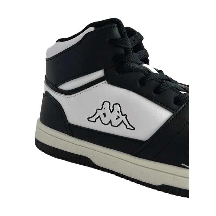 Kappa 361L8GW Logo Basin Sneakers High-Top Unisex Black White