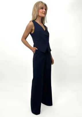 Kate & Pippa Palermo Wide Leg Trousers, Navy