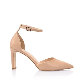 Kosta Closed Toe Block Heels - Nude