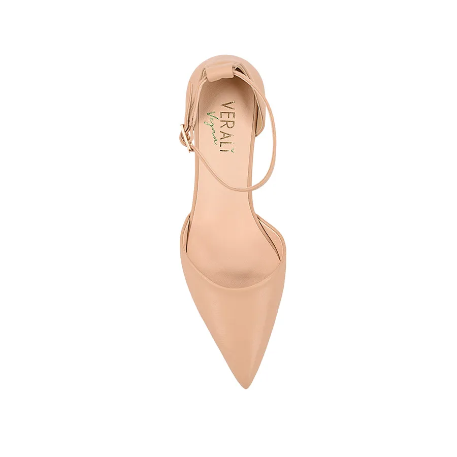 Kosta Closed Toe Block Heels - Nude