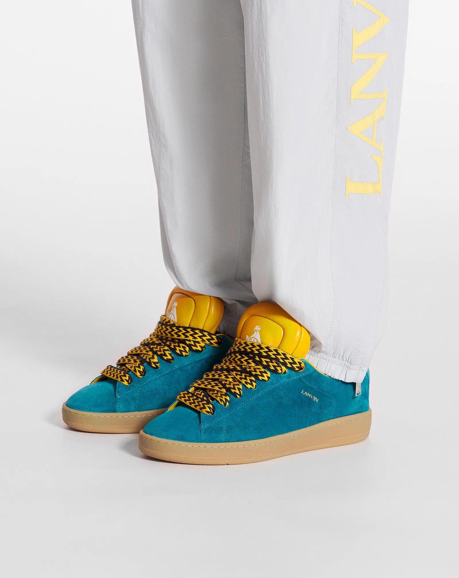 LANVIN x FUTURE HYPER CURB SNEAKERS IN LEATHER AND SUEDE FOR WOMEN