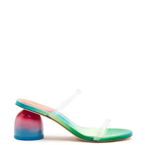 Larroudé Rainbow Patent Leather Dew Drop Mule by Gabriela Noelle