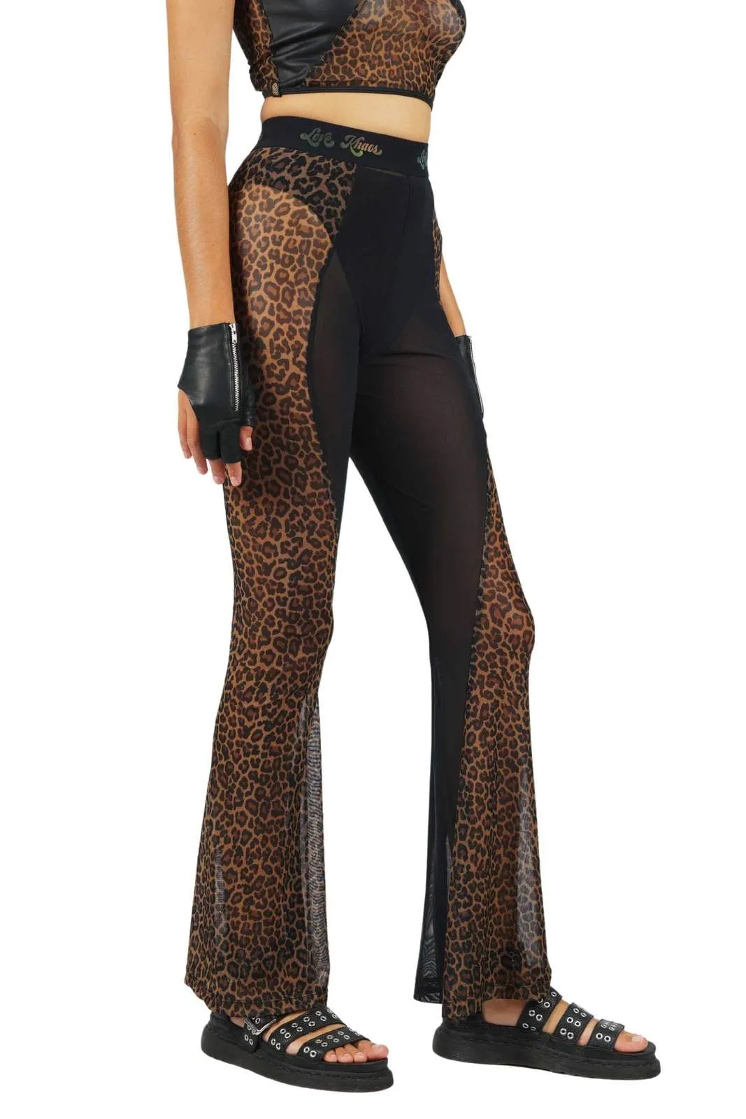 Leopard Print Yin Yang Flared Pants