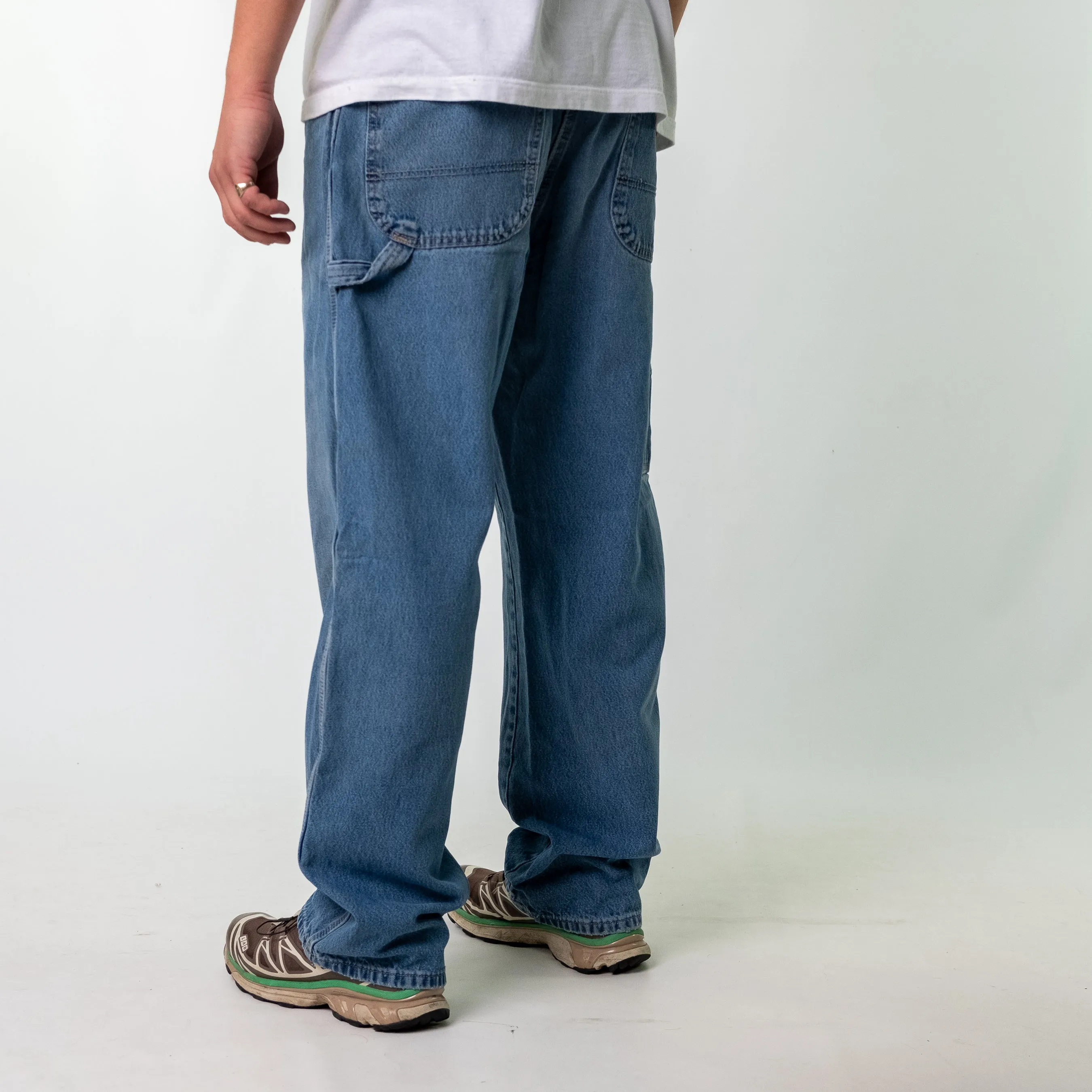 Light Blue y2ks Dickies Denim Carpenter Jeans Baggy Pants (36x32)