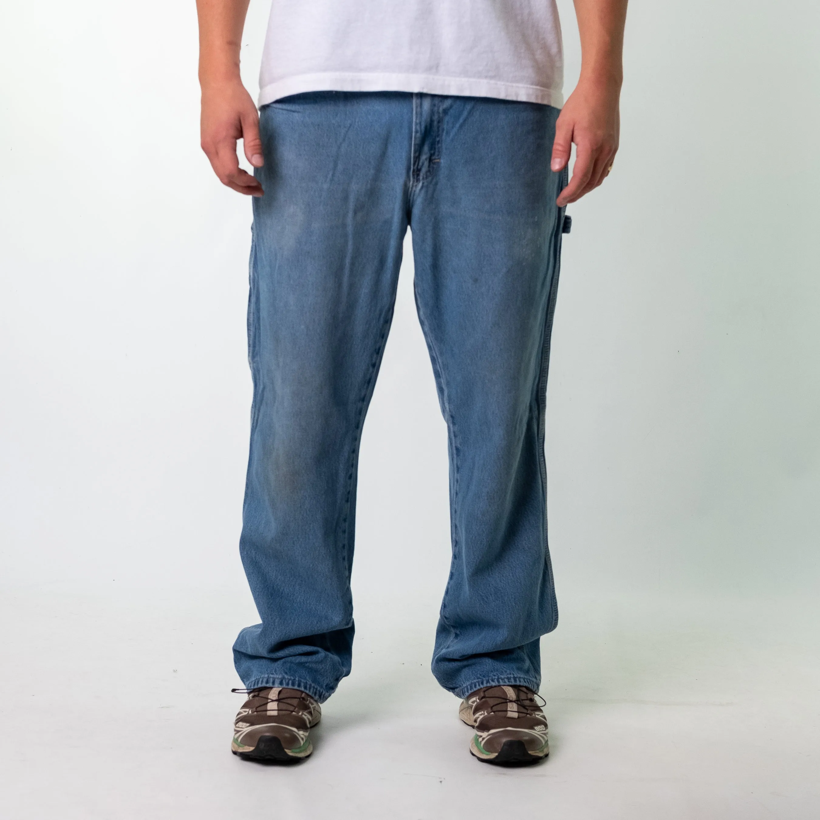 Light Blue y2ks Dickies Denim Carpenter Jeans Baggy Pants (36x32)