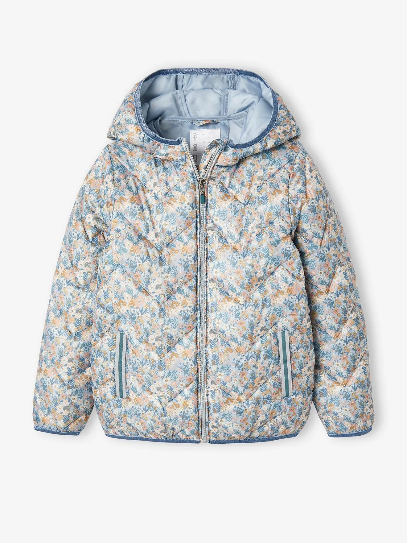 Lightweight Padded Jacket with Hood & Printed Motifs for Girls - 6636