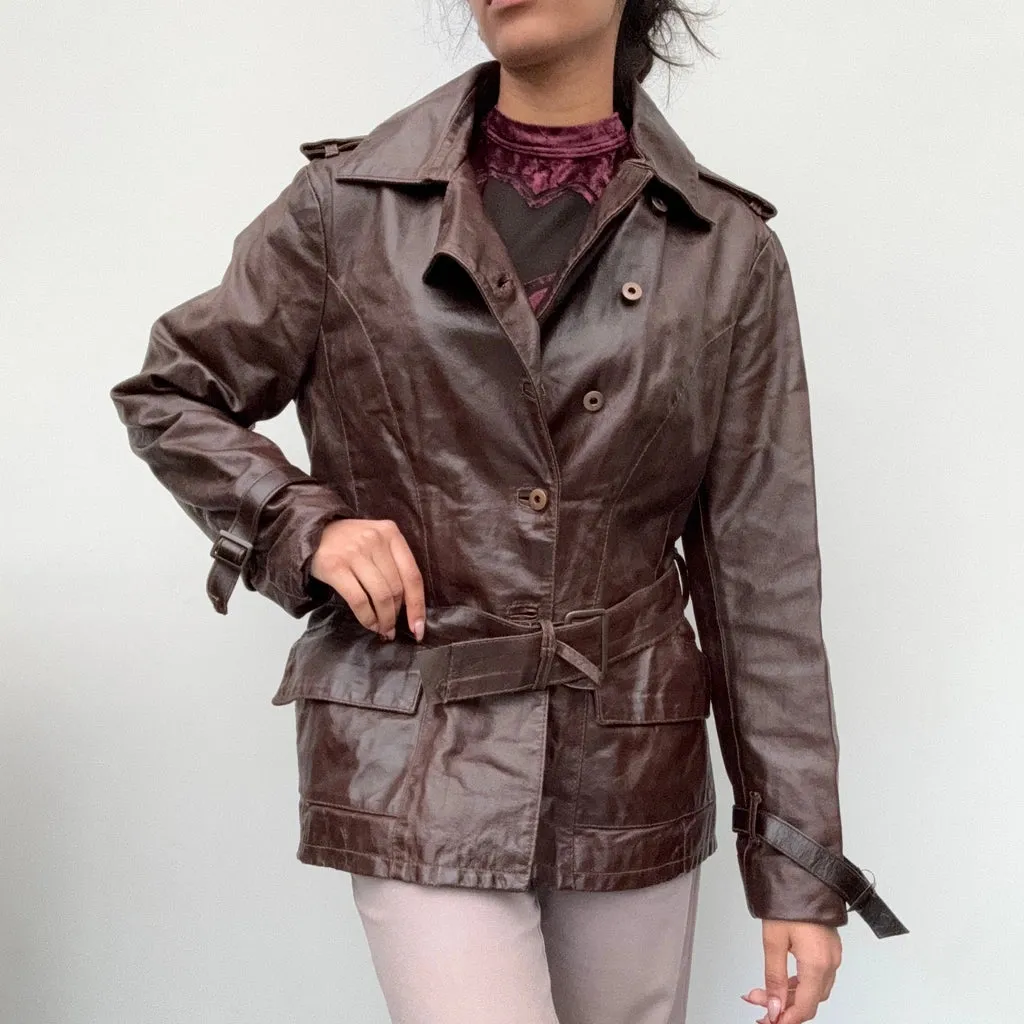 List Leather Jacket - Medium Brown Leather