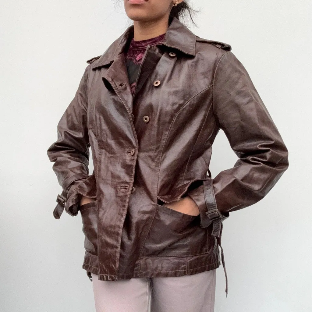 List Leather Jacket - Medium Brown Leather