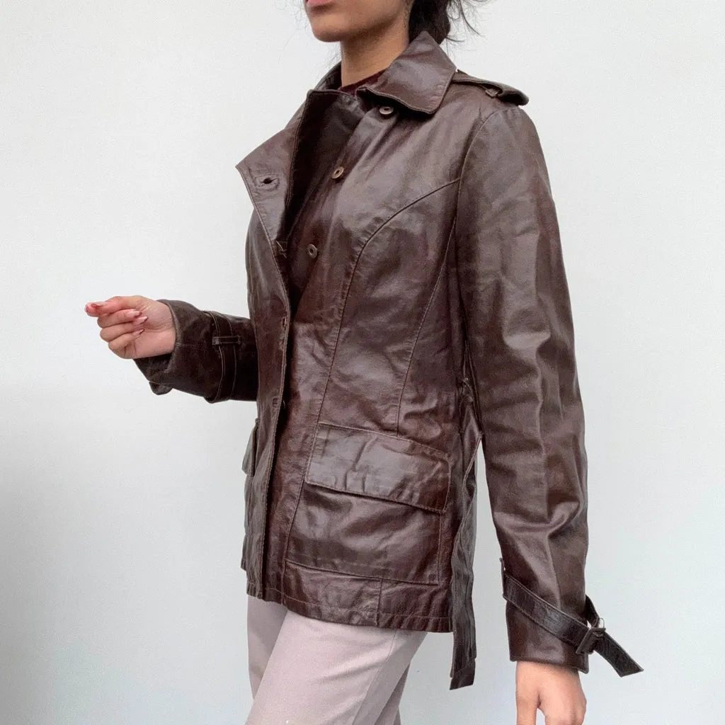 List Leather Jacket - Medium Brown Leather