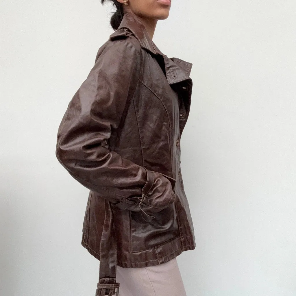 List Leather Jacket - Medium Brown Leather