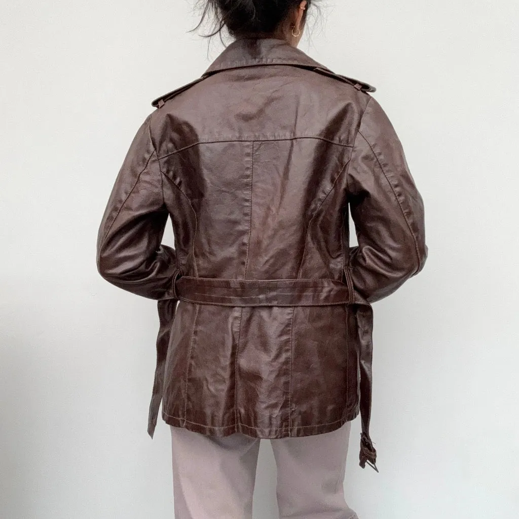 List Leather Jacket - Medium Brown Leather