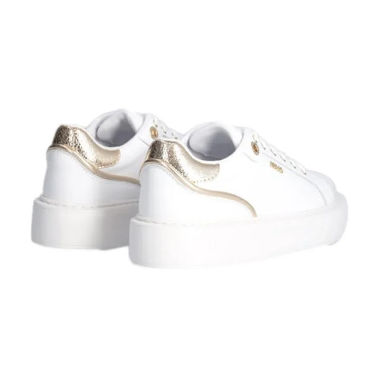 LIU JO BA4073 Kylie White/Gold Lace-Up Sneakers