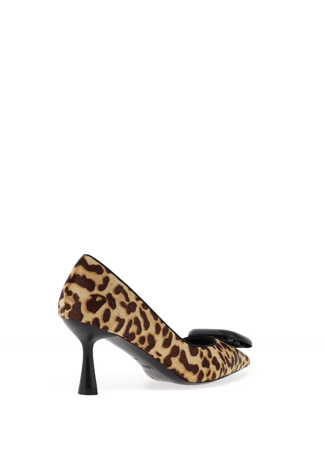 Lodi Tuc Brooch Detail Leopard Print Heels, Brown