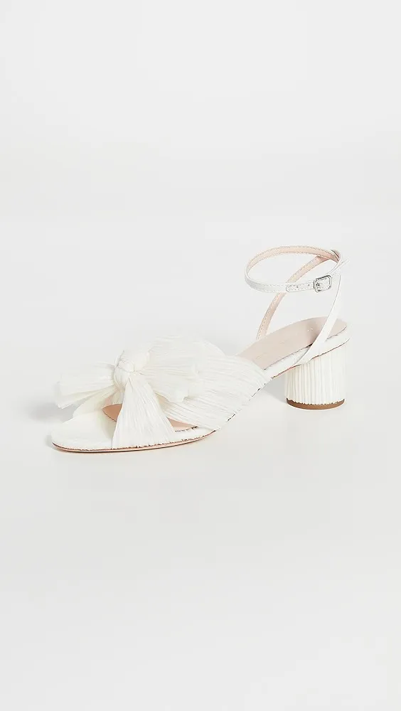 Loeffler Randall   Dahlia Pleated Bow Heels with Ankle Strap 