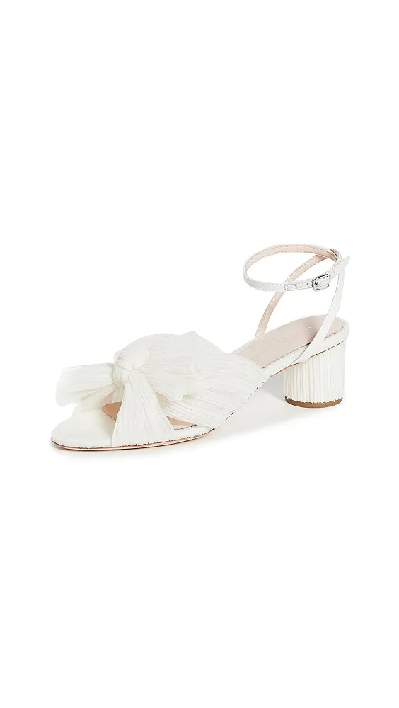 Loeffler Randall   Dahlia Pleated Bow Heels with Ankle Strap 