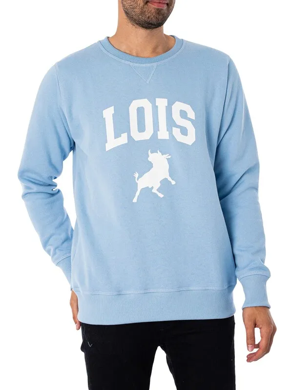 Lois Jeans Felpa Graphic Sweatshirt - Sky/White