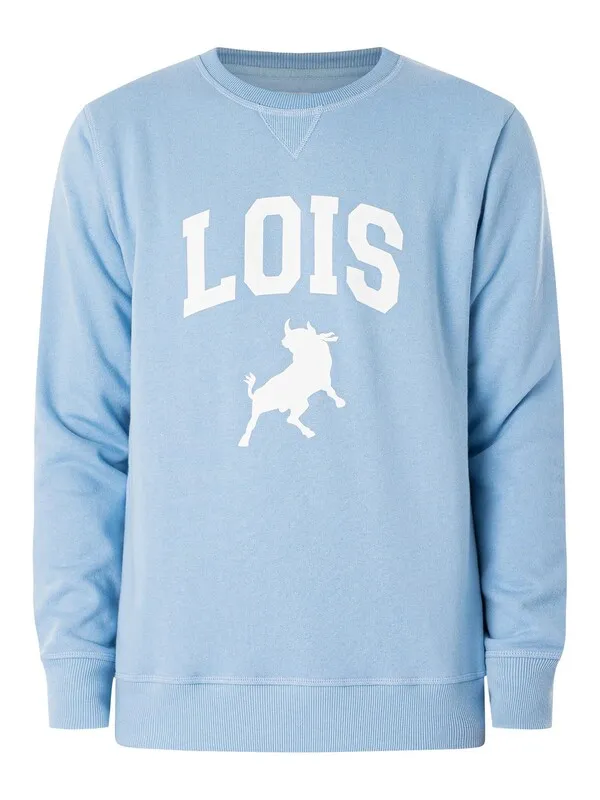 Lois Jeans Felpa Graphic Sweatshirt - Sky/White