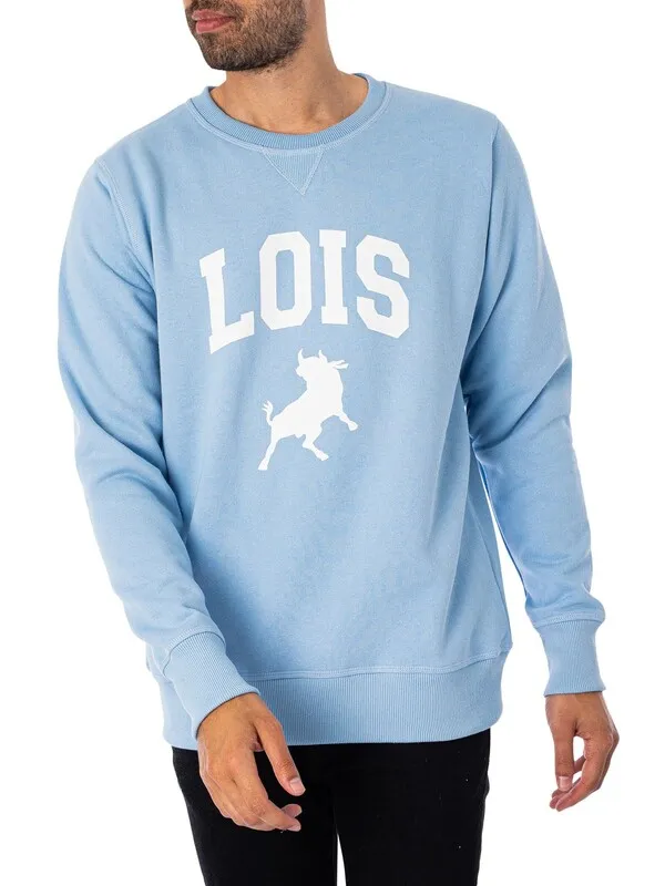 Lois Jeans Felpa Graphic Sweatshirt - Sky/White