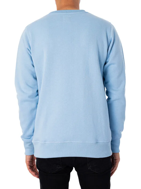 Lois Jeans Felpa Graphic Sweatshirt - Sky/White