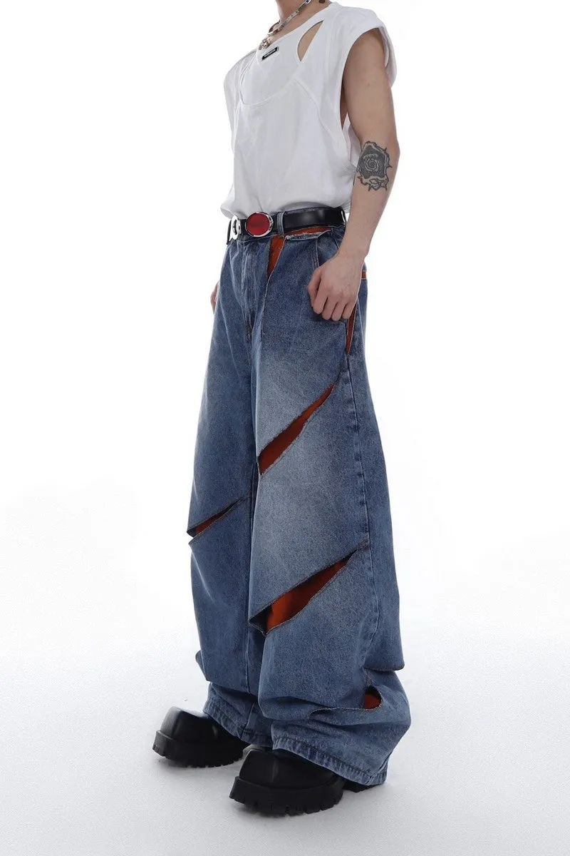 Loose Cut Double-Layer Jeans