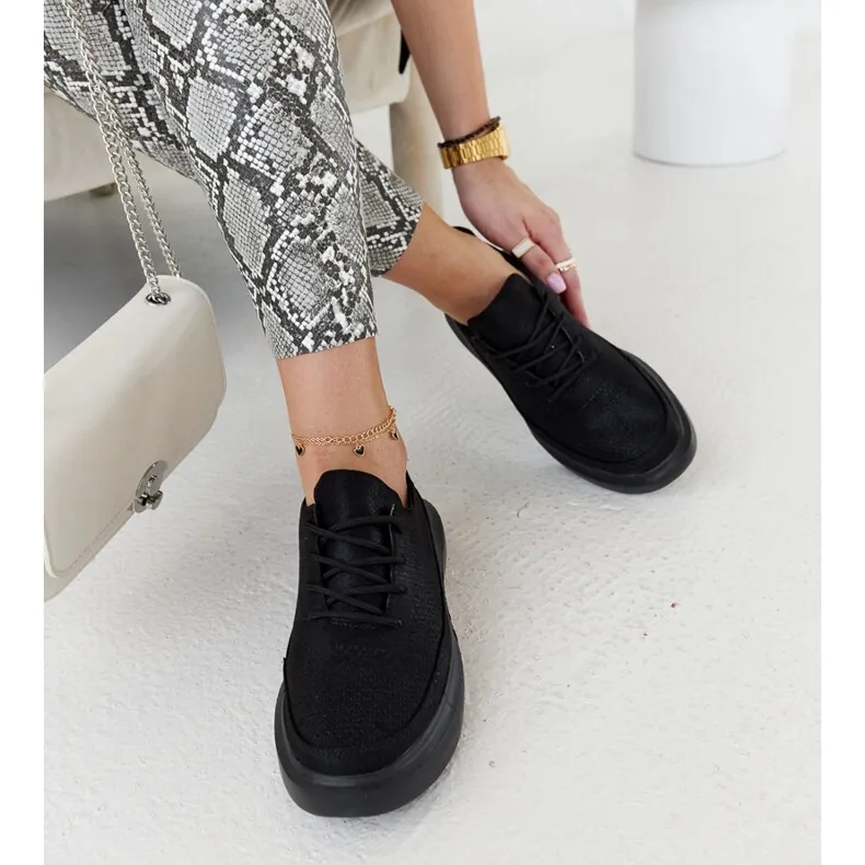 Lori black platform sneakers