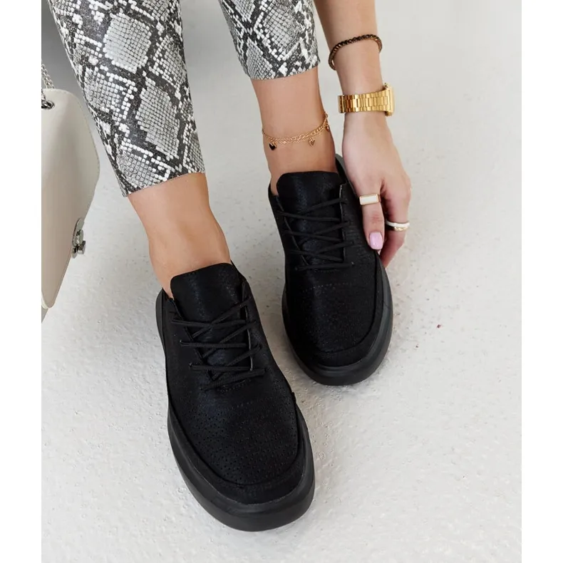 Lori black platform sneakers