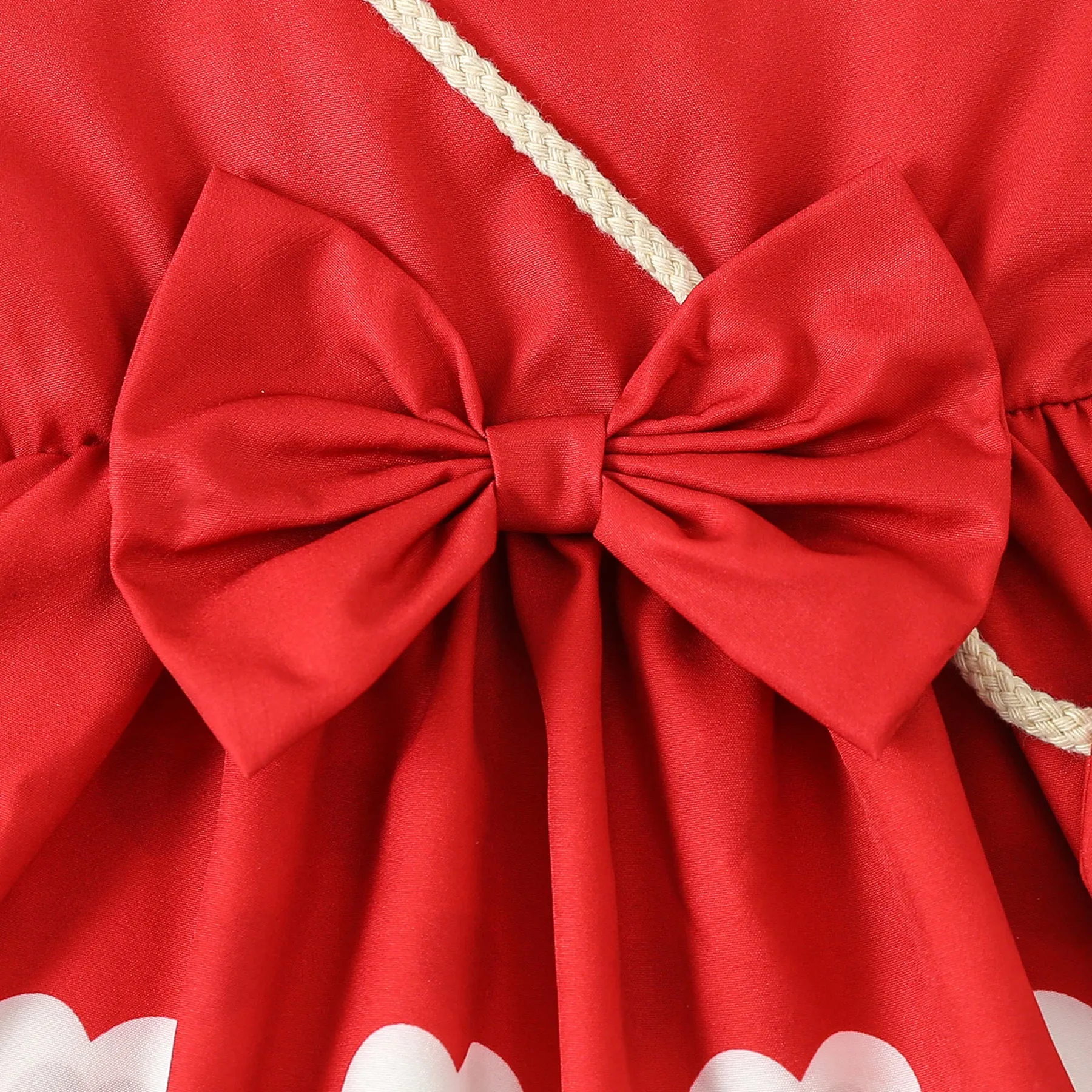 Love Heart Bow Print Valentine's Day Dresses for Baby Girls Wholesale - 24030149