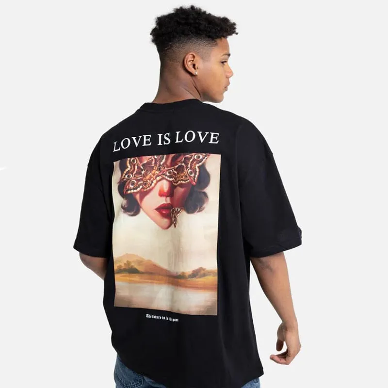 LOVE IS LOVE Butterfly Girl Graphic T-Shirt