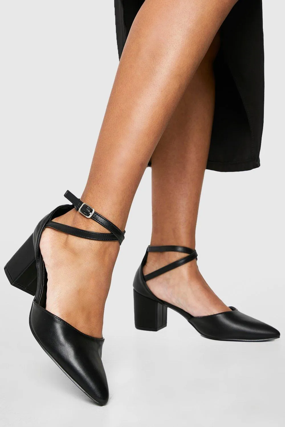 Low Block Pointed Heels