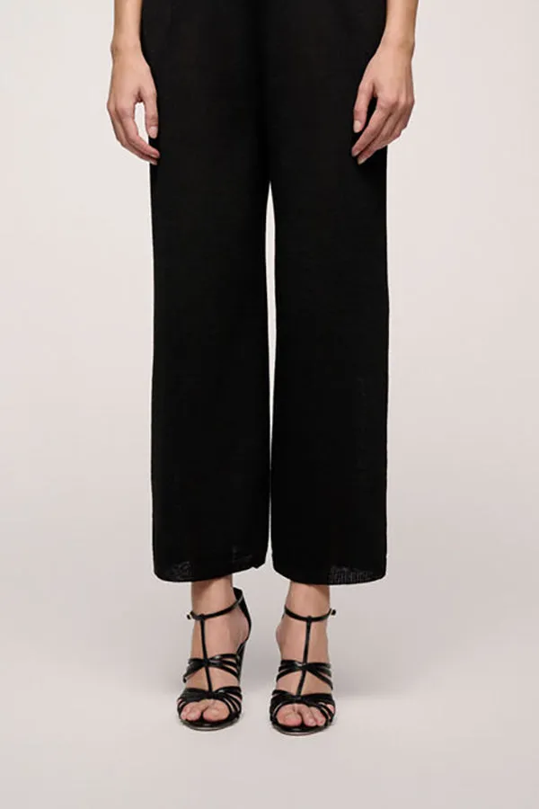 Luisa Spagnoli CUPOLINO BLACK KNIT TROUSERS