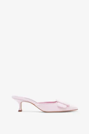 Manolo Blahnik Maysale 50 pink suede mules