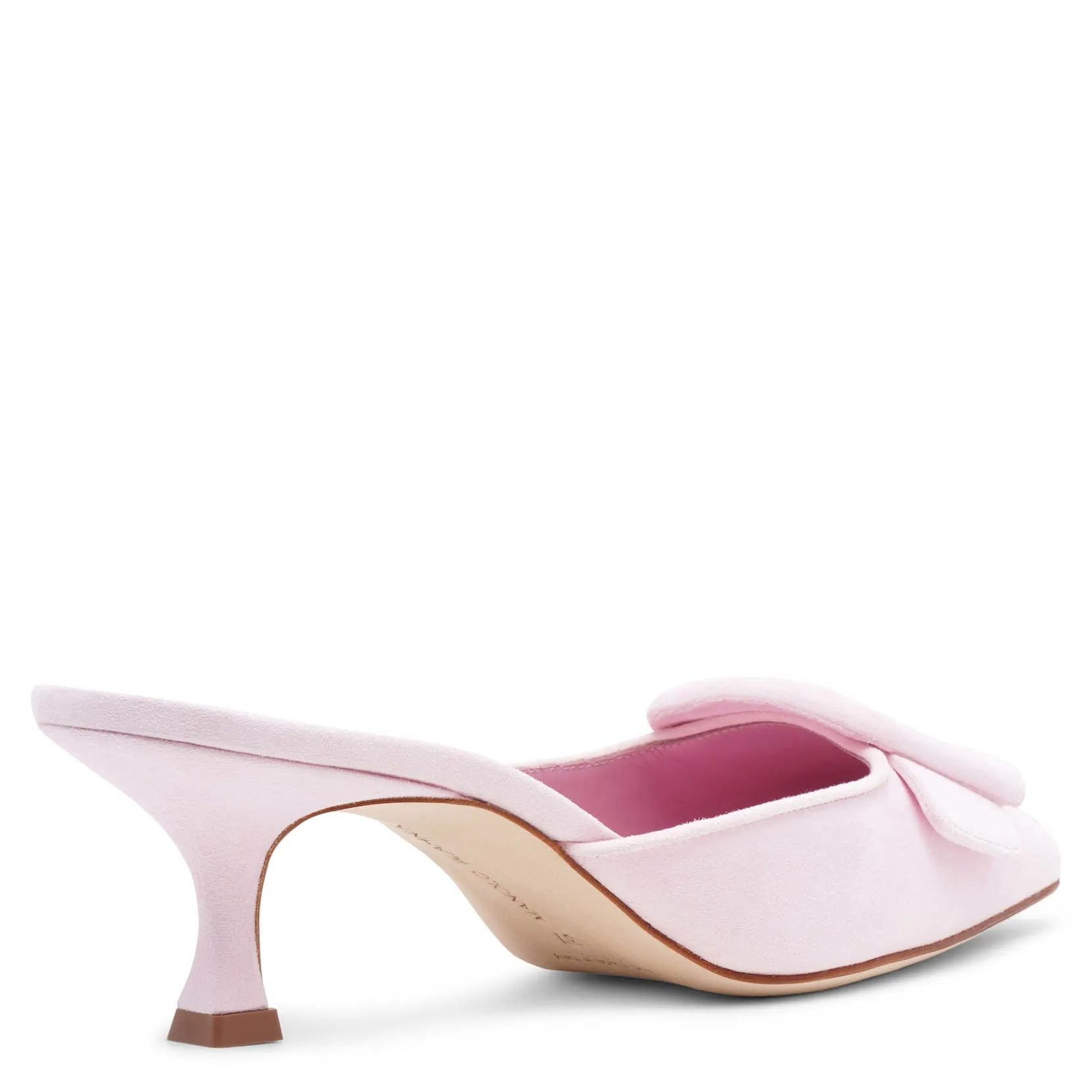 Manolo Blahnik Maysale 50 pink suede mules