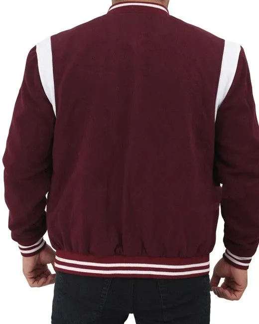 Maroon and White Letterman Jacket