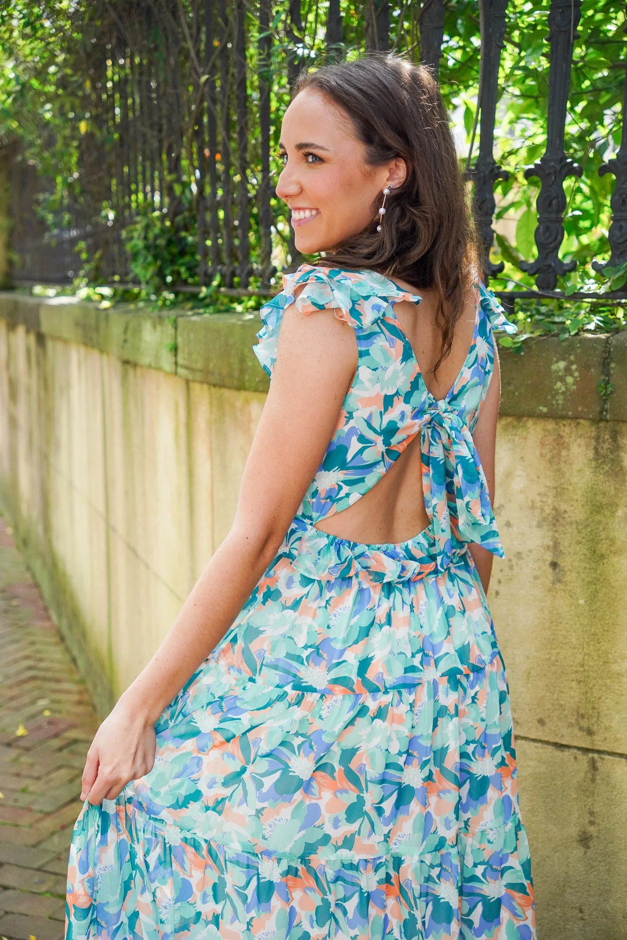 Maxi Dress with Botanical Print