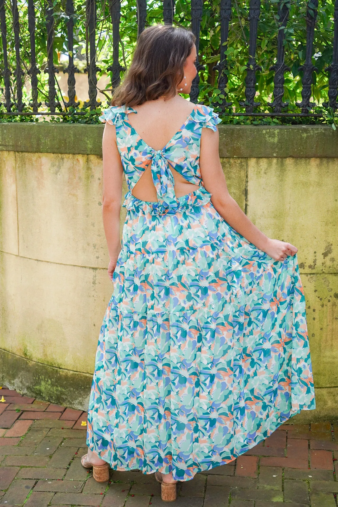 Maxi Dress with Botanical Print