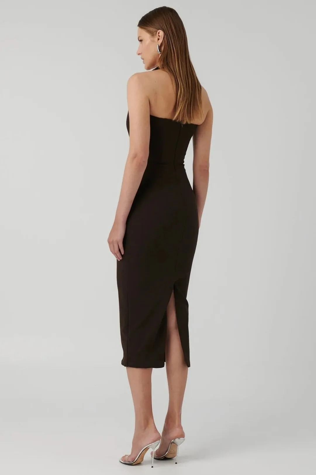 Meline Midi Dress in Coffee - Shop Now