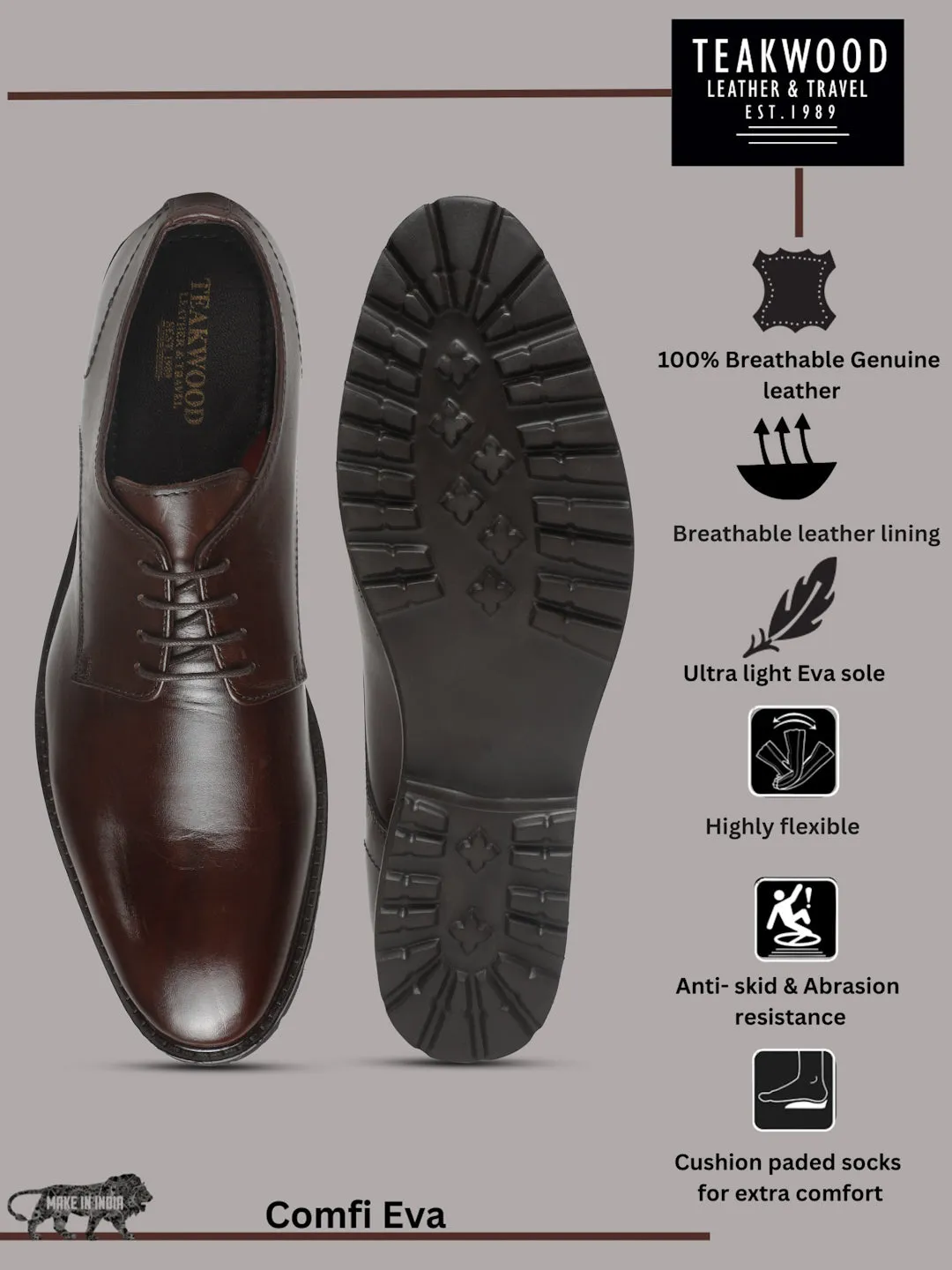 Men's Brown Leather Formal shoes