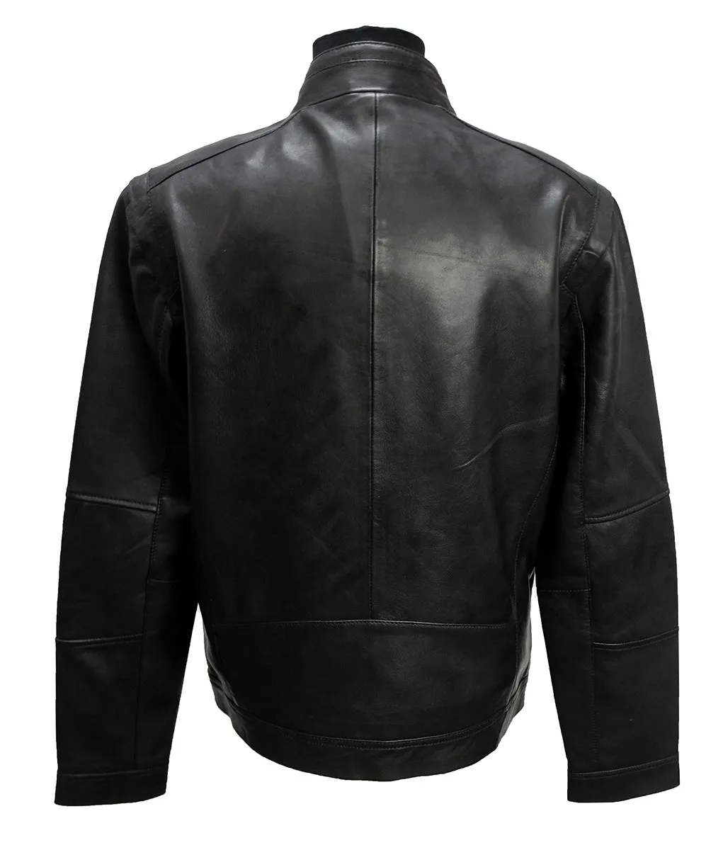 Men's Leather Zip Jacket - Bobby