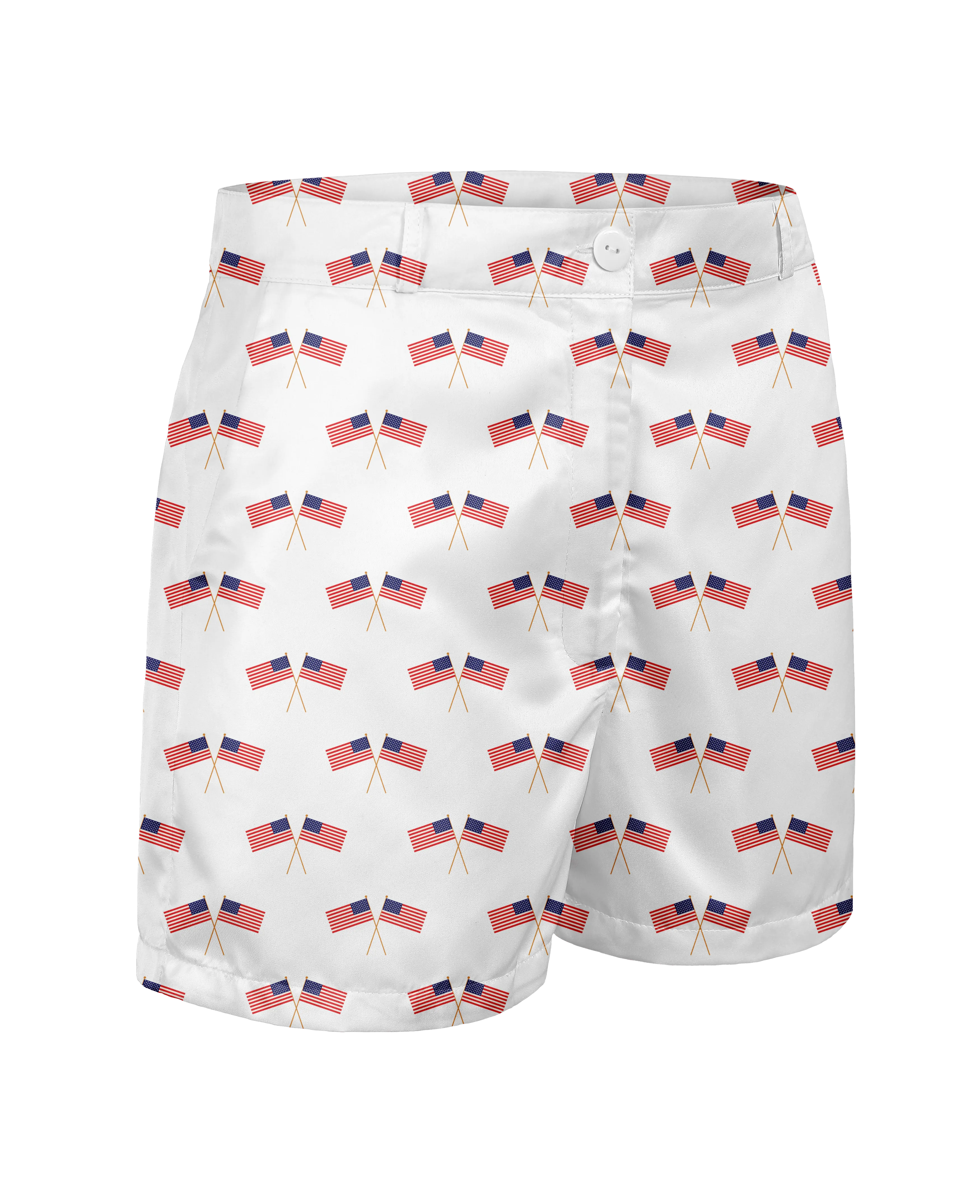 Men's Short with Mini Flags Print