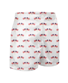 Men's Short with Mini Flags Print