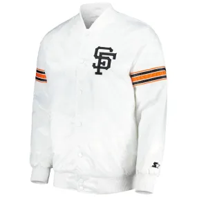 Men's White Satin San Francisco Giants Power Forward Full-Snap Varsity Jacket