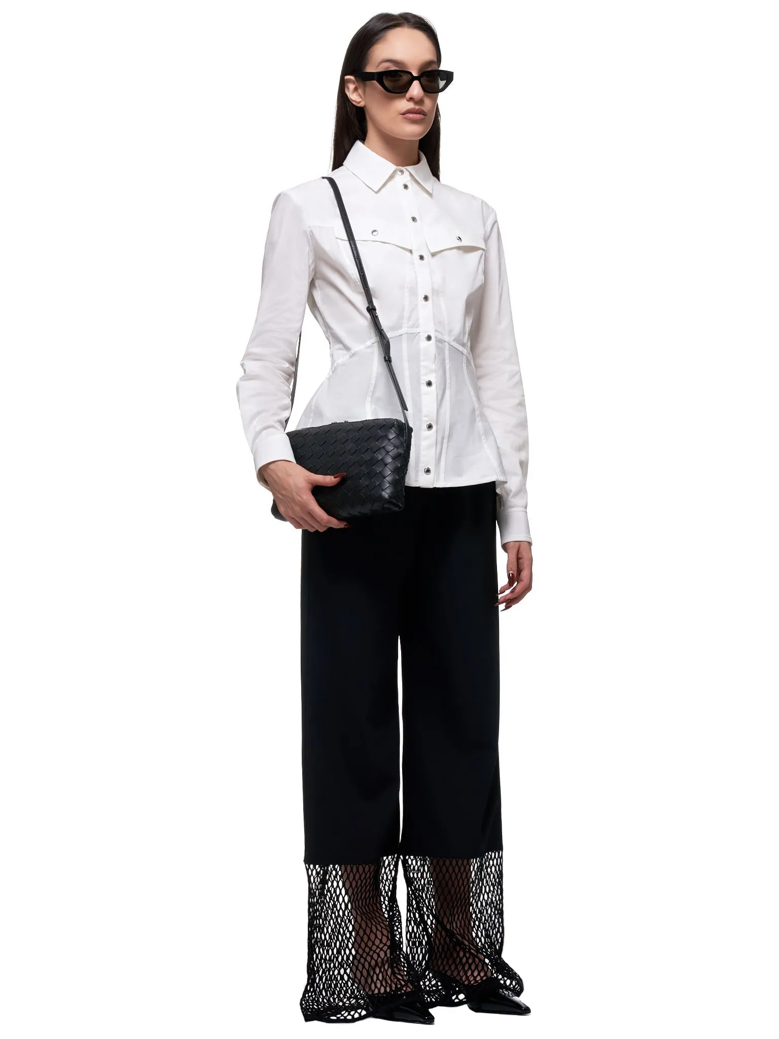 Mesh Hem Trousers (3039-620-BLACK)