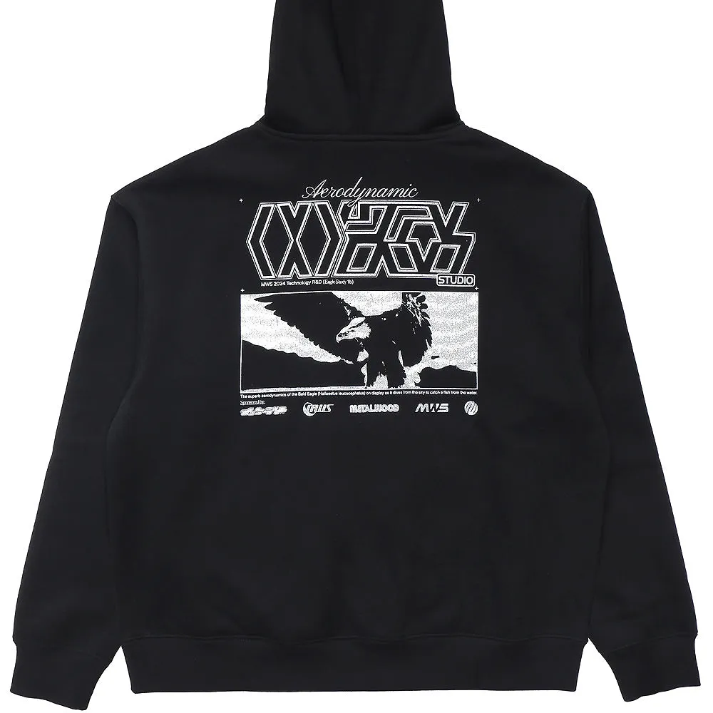 METALWOOD AERODYNAMIC HOODED SWEATSHIRT // BLACK