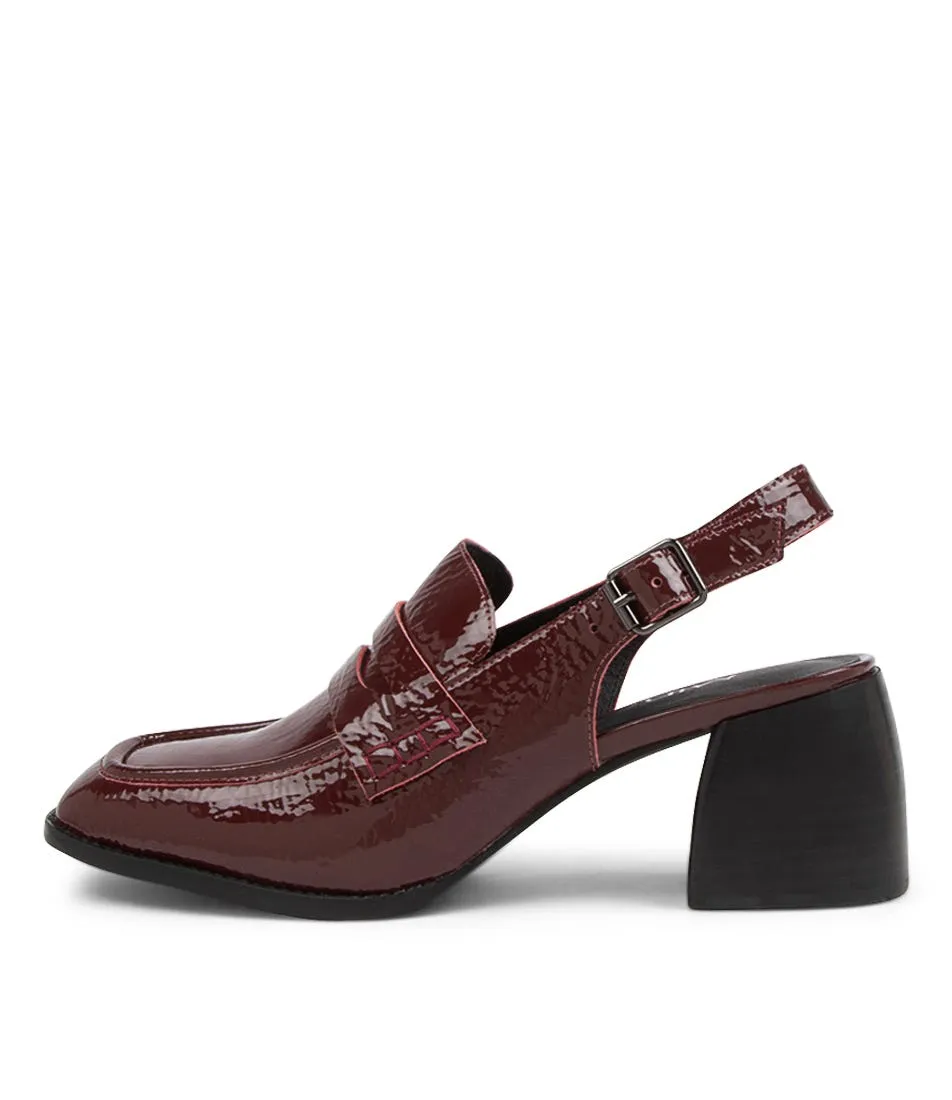 MIDAS Percie Wine Patent Leather Heels