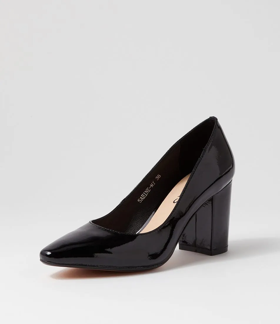 MIDAS Sabine Black Patent Leather Heels