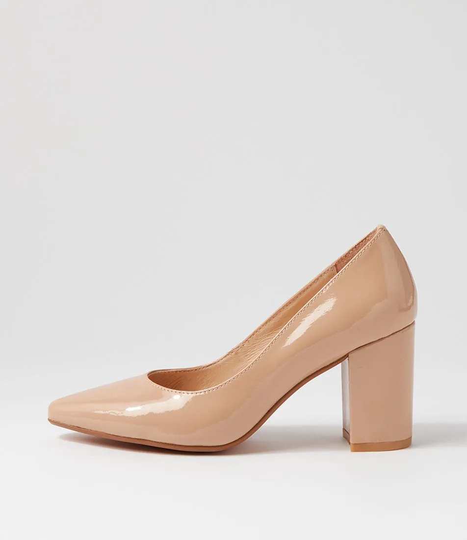 MIDAS Sabine Nude Patent Leather Heels