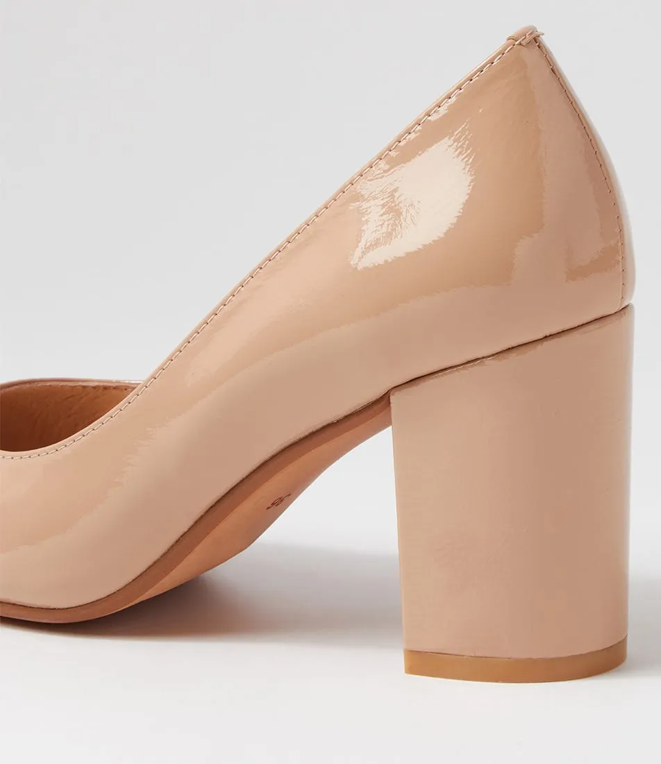 MIDAS Sabine Nude Patent Leather Heels