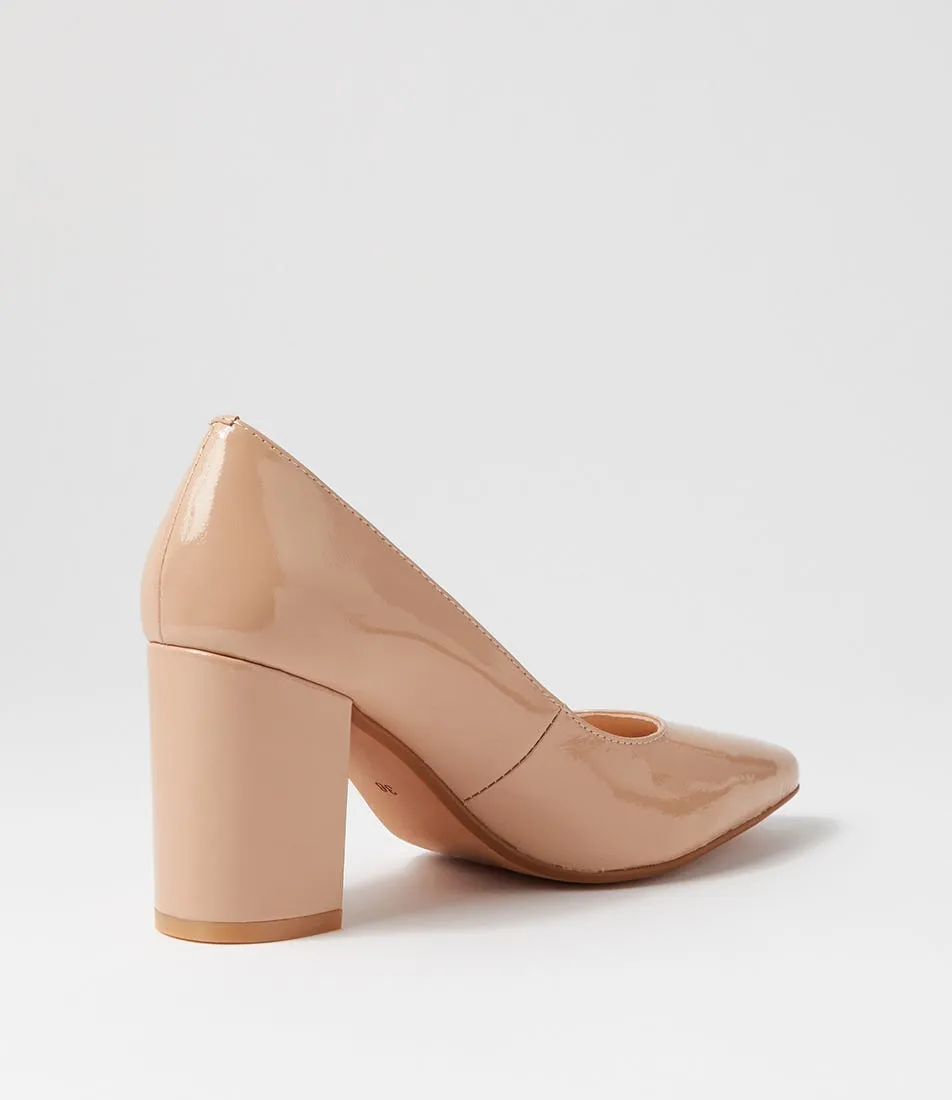 MIDAS Sabine Nude Patent Leather Heels