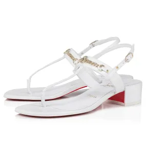 MJ Thong 25 mm Mules - Alligator embossed calf leather - White - Women