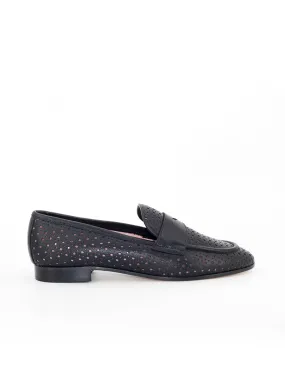 Black leather loafers Avegno.